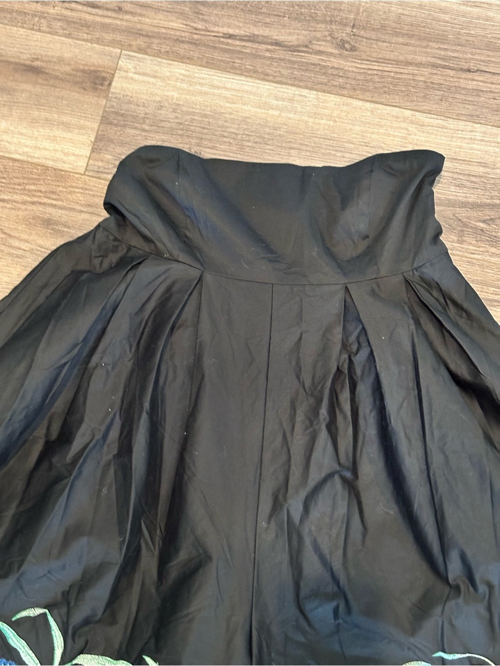 Anthropologie Hutch Strapless Embroidered Black Floral Wide-Leg Jumpsuit - Picture 7 of 12
